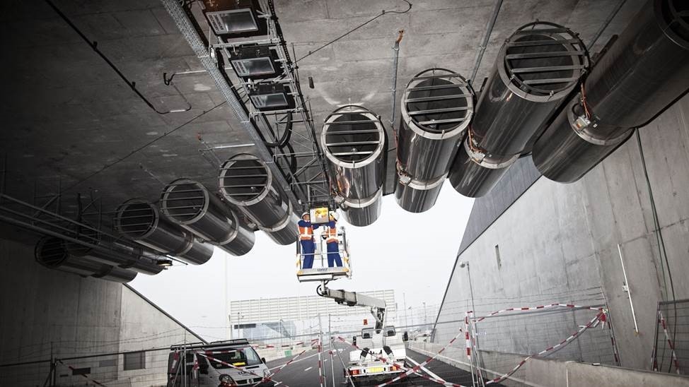 Infra-onderhoud in een tunnel